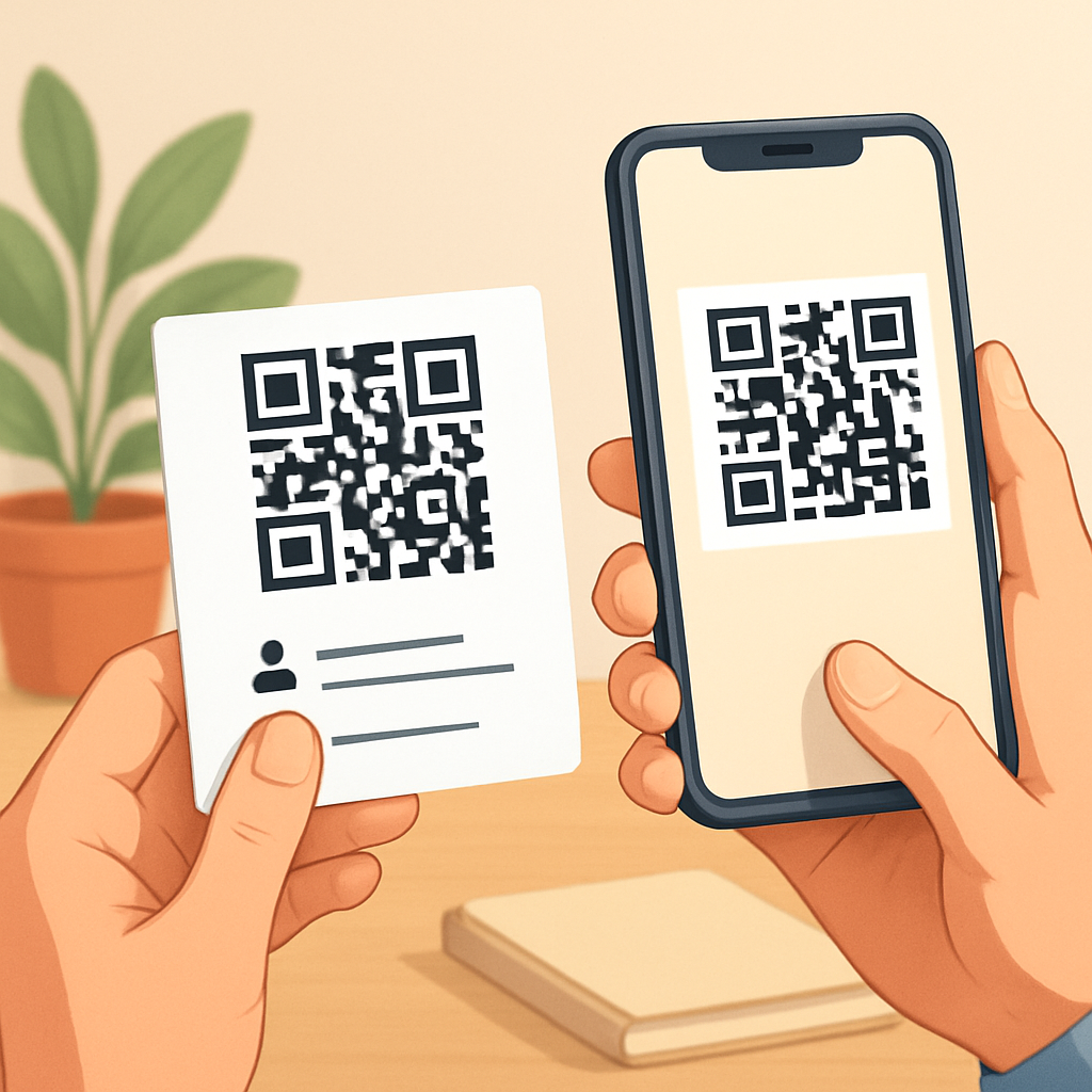 QR 코드 명함으로 연락처 공유하는 방법 이미지