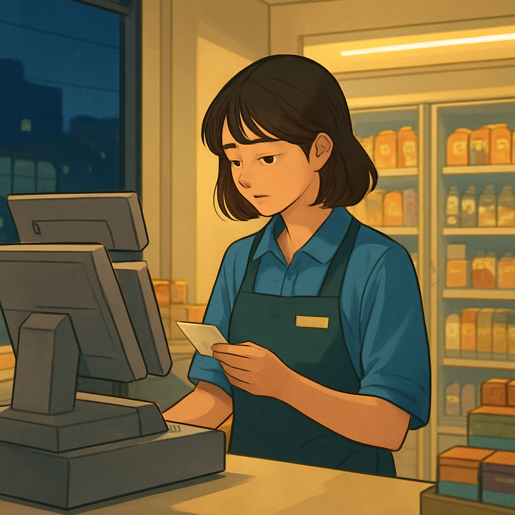 야간 아르바이트 이미지