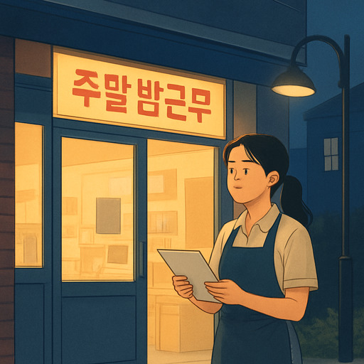 주말 밤근무 알바 모집 공고 이미지